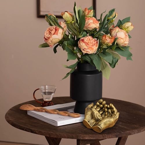 Hands Shape Sculpture Key Tray - Hand-Shaped Jewelry Dish, Double Hands Shape Keys Storage Tray | Innovative Entrance Organizer Hand Bowl Carved Keys Storage Plate Entryway Jewelry Dish for Earrings - color: Bronze-coloured