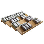 Bamboo Spice Rack Drawer Organizer - 8 Pieces Set- 9" Wide Per Piece - Combine Pieces Into 18" Wide Rack (9" or 18") - size: 18"