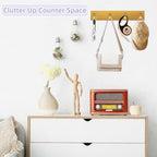 VIS'V Key Holder Wall Mount, Large Metal Self Adhesive Key Hanger with 4 Hooks, No Drilling, Extra Adhesive Strip, Gold - color: Gold