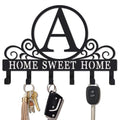 Metal Letter A Key Holder for Wall, Monogram Coat Rack Wall Mount, Key Hooks Perfect for Bathroom, Living Room, Kitchen, Office Ideal Wedding, Anniversary, Housewarming Gift (A) - style: A