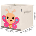 Foldable Animal Cube Storage Bins Fabric Toy Box/Chest/Organizer for Kids Nursery, 13 inch (Butterfly) - color: Butterfly