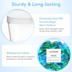 Lifewit Laundry Pods Container with Pop-up Lid, Laundry Room Organization, Dryer Sheet Holder for Washing Powder Scent Booster Beads, 2700 ml/0.72gal,2 Pcs - style: 0.72gal