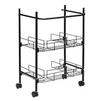 L&H UNICO Under Sink Organizers 2-Tier Removable Shelf Wire Storage Rack for Kitchen Bathroom with Towel Bar, Black