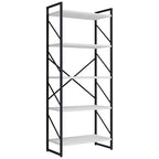 Shintenchi 5 Tiers Bookshelf, Classically Tall Bookcase Shelf,Industrial Book Rack,Modern Book Holder in Bedroom/Living Room/Office, Storage Rack Shelves for Books/Movies,11.8" Dx23.6 Wx62.2 H,White - color: White