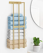 Bathroom Towel Storage, Bethom Wall Towel Rack for Rolled Towels, Bath Towel Holder Wall 30 Inch, Towel Racks Wall Mounted for Small Bathroom, Gold - color: Gold - Standard