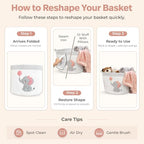 Elephant Storage Basket for Nursery – Large 15”x11” Cotton Rope Bin with Soft Felt Elephant Patch – Toy Organizer, Baby Laundry Hamper, Diaper & Towel Holder – Foldable, Washable & Baby-Safe - color: Girl Elephant