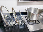Pot Lid Organizer Pot Lid Holder Adjustable Pot Lid & Plate& Pans multipurpose Organizer Rack Holder Stainless Steel Dish Plate Drying Rack