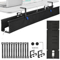 48" Under Desk Cable Management Tray- Clamp/Screw Mount Desk Cable Organizer Cable Tray Hiders for Office&Home - size: 48"L x 5.5"W