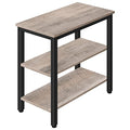 HOOBRO End Table, Simple Rustic Side Table with 3-Tier Storage Shelf, Narrow Nightstand for Small Spaces, Easy Assembly, for Living Room, Bedroom, Metal, Industrial Design, Greige and Black BG14BZ01 - color: Greige + Black