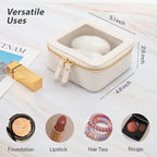 Aveniee Clear Makeup Bag Small, Mini Travel Toiletry Bag Cosmetic Bags Organizer, TSA Approved Clear Makeup Case Pouch with Zipper, Car Essentials for Women Men(Mini-White) - color: Off-White, style: Mini Trend