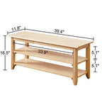 XKZG Storage Bench Wooden Shoe Rack Bench Simple Style Wood Entryway Bench (Natural,39.4") - color: Natural, size: 39.4"W x 11.8"D x 16.5"H
