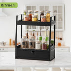 Boulphia 2-Tier Bathroom Organizer Countertop, Bathroom Sink Organizer Countertop, Vanity, Counter Shelf, Black - color: Black