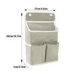 Wall Hanging Storage Bag, 2Pcs 5 Pocket Hanging Storage Bag Bedside Caddy Organizer for Bed for Bunk Bed Dorm Room Hospital, Holds Phone Glasses Book Remote, Fits Bed Rail Headboard, Grey