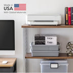 IRIS USA 6 Qt. Plastic Craft Storage Container Bins with Lids, 2 Pack, Small Art & Office Supply Organizer Tote, Sensory Bins & Boxes for Home & University, Stackable, Secure Latch Buckles, Gray - size: 6 Qt. - 2 Pack