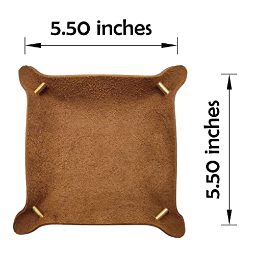 Leather Valet Tray Entryway Catchcall Tray Nightstand Organizer Storage for Wallets Watches Keys Holder Dish Bowl Coins Office Desk Accessory (Cinnamon-Crazy Horse Leather). - color: Cinnamon-crazy Horse Leather