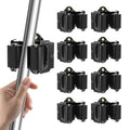 Mop and Broom Holder Big Size Hanging 1KG Extra, 8 Pack, Wall Mount for Organizing Mop Broom in Garden, Laundry Room, Cleaning, Bathroom, Kitchen, Garage (Black)
