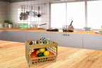 Bamboo Storage Bin - Multipurpose, Stackable Open Front Storage Bin with Bamboo Serving Tray Lid for Kitchen & Pantry - Stylish Lattice Design