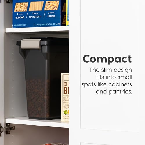 IRIS USA Dog Food Storage Container, Airtight Lid, Up to 13 Pounds Pet Food Storage, Versatile Pet Food Bin, Treats, BPA Free, Smoke - color: Smoke