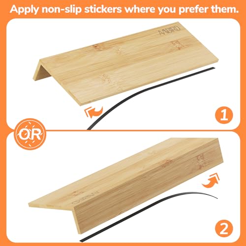 AMBIRD Bamboo Spice Drawer Organizer with Non-slip Mat,4 Tier Jar Spice Rack Tray 9.5'',Seasoning Organizer for Kitchen,Cabinet,Drawers,Countertop - size: 4 Pcs x 9.5'' W, style: Natural