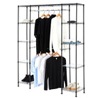 Amazon Basics Expandable Metal Hanging Closet Organizer System with Storage Shelves, Adjustable, Easy to Assemble, 57-80"L x 14"W x 72"H, Black - color: Black