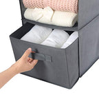 MAX Houser 4-Shelf Hanging Closet Organizer, Space Saver, Cloth Hanging Shelves with 2 Side Pockets, Foldable (Grey) - color: Grey-2