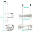 HapiRm Hanging Shower Caddy Organizer - No Drilling Shower Organizer with Hooks, Rustproof & Waterproof 304 Stainless Steel Bathroom Shelves - Brushed Nickel - color: Brushed Nickel