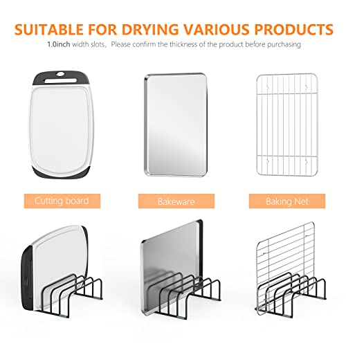 KORRTFID Cutting Board Storage Rack, Compact Cutting Board Organizer, Chopping Board Storage Stand Rack, Bakeware & Cookie Pan Sheets Organizer (2PCS 1.0 Inch) - size: 2PCS 1.0 Inch Width Slots