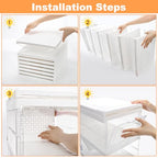 Hedume 6 Pack Clear Shoe Boxes Stackable, Drop Front Shoe Storage Box, No Assembly Plastic Shoe Organizer Storage Bin with Door, Free Standing Shoe Shelf Cabinet with Lid for Size 13, 13.6"x10"x7.9"