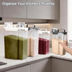 Komzon Rice Storage Containers, Airtight Cereal Containers Storage, BPA Free Rice dispenser for Flour, Pasta, Grain and Baking, Pet Dog Cat Bird Food Container 20lb+ 10lb Grey - color: 20lb+10lb Grey