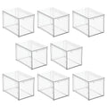 mDesign Plastic Stackable Bathroom Storage with Pull Out Bin Organizer Drawer for Cabinet, Vanity, Shelf, Cupboard, Cabinet, or Closet Organization - Lumiere Collection - 8 Pack - Clear - size: 12 x 8 x 8 (Pack of 8)