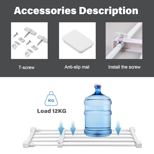 Geetery 4 Pcs Closet Tension Shelf Metal Expandable Closet Shelf Dividers Adjustable DIY Shelf Separators in Closet Tension Rod Storage Rack for Cabinet Kitchen Wardrobe (15''-21.65'' X 9.45'') - size: 15''-21.65'' x 9.45''