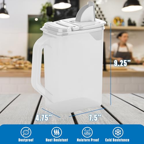 Buddeez Kitchen Pantry Container - Easy Grip Handle for Mess Free Use - Flour and Sugar Storage Made Simple - 4 Quart White Lid - size: 4 QT