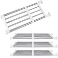 Geetery 4 Pcs Closet Tension Shelf Rod Metal Expandable Shelf Organizer Adjustable Closet Shelves Rack DIY Dividers Separators for Cabinet Storage Locker Clothes(16.54–23.62 Inch)