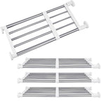 Geetery 4 Pcs Closet Tension Shelf Rod Metal Expandable Shelf Organizer Adjustable Closet Shelves Rack DIY Dividers Separators for Cabinet Storage Locker Clothes(16.54–23.62 Inch)