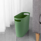 rejomiik Small Trash Can, 3.5 Gallon Slim Garbage Can Plastic Waste Basket with Handles Container Bin for Narrow Spaces Bathroom, Bedroom, Kitchen, Office at Home, Green - color: Green, size: 1 pack
