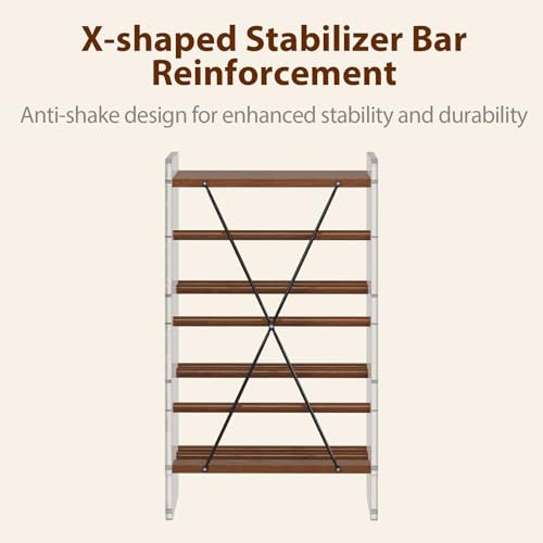 Shoe Rack, 4-Tier Slanted Shoe Storage Shelf, Narrow Shoe Rack for Entryway, Solid Wood and Acrylic Shoe Stand, Slim Shoe Shelf with Wooden Top ，Suitable for Bedrooms and Living Rooms - size: 48