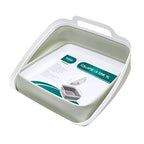 FOSJGO Collapsible Dish Basin with Drain Plug and Carry Handles - 9L Capacity, Portable Sink Tub for Camping and RV - color: Light Green