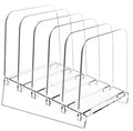 File Holder File Sorter, Vertical File Organizer for Desk, Desk Top File Folder Organizer Stand, Acrylic File Rack File Folder Holder, 5 Sections Clear File Stand for Office, School, Home