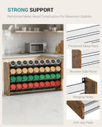 NESAPTO Spice Rack Organizer for Cabinet, Wooden 4 Tier Vertical Seasoning Organizers for Kitchen Pantry, Countertop/Wall Mount, Holds 36 Spice Jars (No Jars Included), 17.2" W × 9.4" H - size: Holds 36 Jars, 17.2"W × 9.4"H