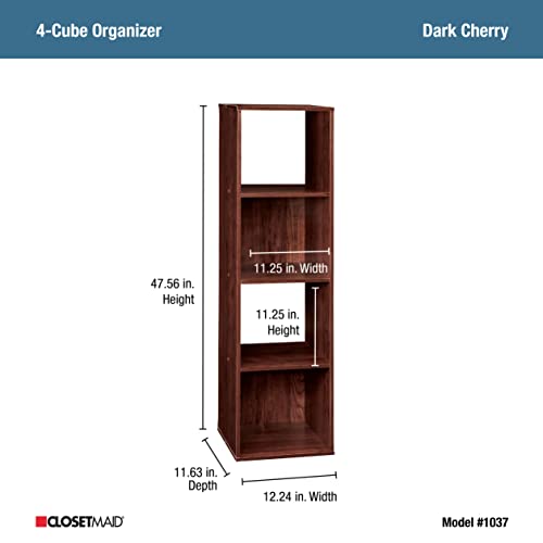 ClosetMaid Cubeicals 4 Cube Storage Shelf Organizer Bookshelf, Stackable, Vertical or Horizontal, Easy Assembly, Wood, Dark Cherry Finish - color: Dark Cherry, size: 4-Cube