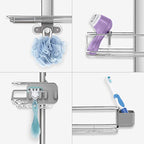 simplehuman Adjustable and Extendable Shower Caddy XL, Stainless Steel and Anodized Aluminum - style: Extra-Large