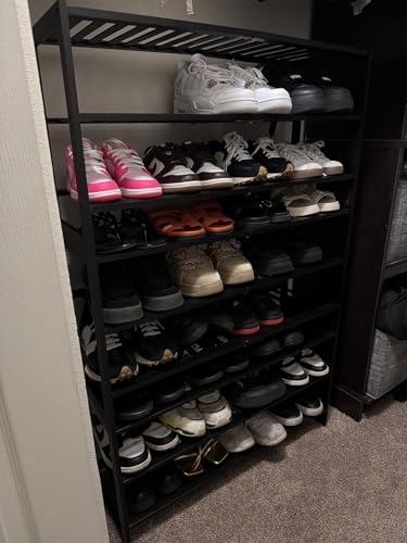 Jripae Shoe Rack Bamboo 5 Tier Shoe Organizer, Storage 20-25 Pairs for Closet Entryway, Stackable Large Tall Shoe Shelf Holder Stand Cubby for Door Hallway Bedroom Garage - size: 5-tier-long/32.5*10.5*30.3in