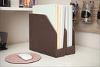 MobileVision Executive Brown Cloth Fabric Vertical File Holders - 2 Piece Combo - color: Brown Fabric