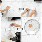 Stainless Steel Wall Mounted Cutting Board Holder Punch-Free Adhesive Multifunctional Kitchen Organizer Pot Lid Storage Rack 7" x 2.3" x 1.8" White - color: White