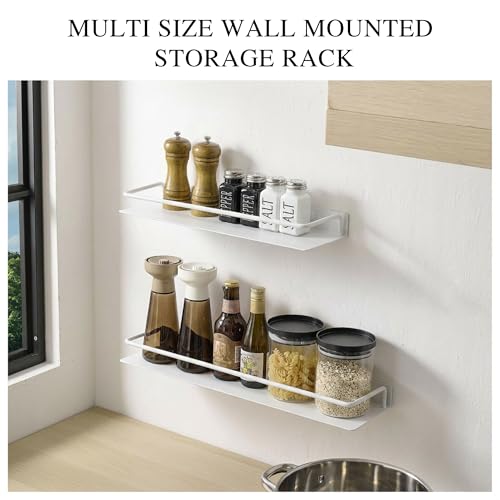RFOUO Small Shelf for Wall, Small Floating Shelf, Black Wall Shelves, Metal Bathroom Shelves, Metal Floating Shelves for Bathroom Bedroom Kitchen (White, 8Inch) - color: White, size: 8inch