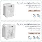 Goderewild Collapsible Laundry Basket, Space-Saving Wall-Mounted Hamper, Detachable Hanging Organizer for Home, Dorms, RVs, Measures 11.8" x 8" x 14.7" In (White) - size: S - 11.8”×14.7”(h)