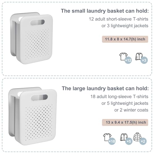 Goderewild Large Collapsible Laundry Basket, Space-Saving Wall-Mounted Hamper Organizer for Home, Dorms, RVs, Measures 13" x 9.5" x 17.5" In - size: L - 13”×17.5”(h)
