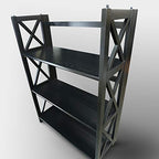 Casual Home Montego 3-Shelf Folding Bookcase, Black - color: Black, size: 3-Shelf Stackable