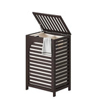 FILWH Laundry Hamper with Lid (16.9 * 13 * 26.5inches) Large Bamboo Laundry Bin Basket 85L Clothes Hamper with 1 Removable Bag Storage baskets for Bathroom(Brown) - color: Brown