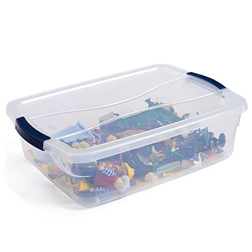 Rubbermaid Cleverstore 17 Qt Clear Storage Bins with Lids, 6-Pack, Stackable, BPA-Free, Made in USA - size: 17 Qt – 6 Pack